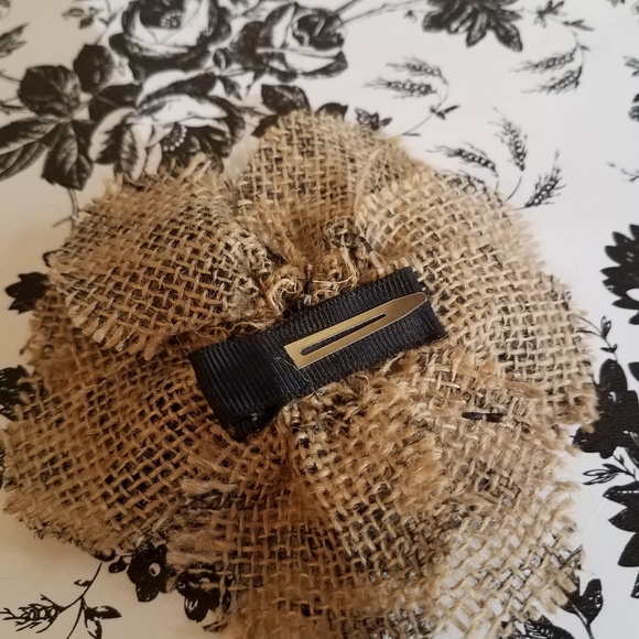 Large burlap flower bow sb6 - Picture 4 of 5